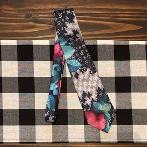 Jeremy Slade watercolor floral silk  Patterned Tie
